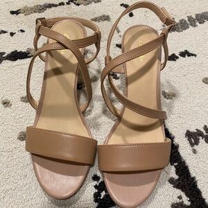 Clarks Tan Strappy Heels